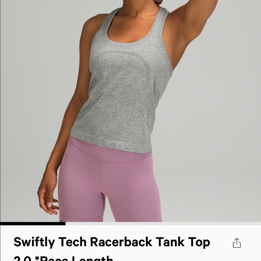 Bundle of 2 Lululemon Tank Tops - 1 Yellow Swifty Tank and 1 Grey keyhole back